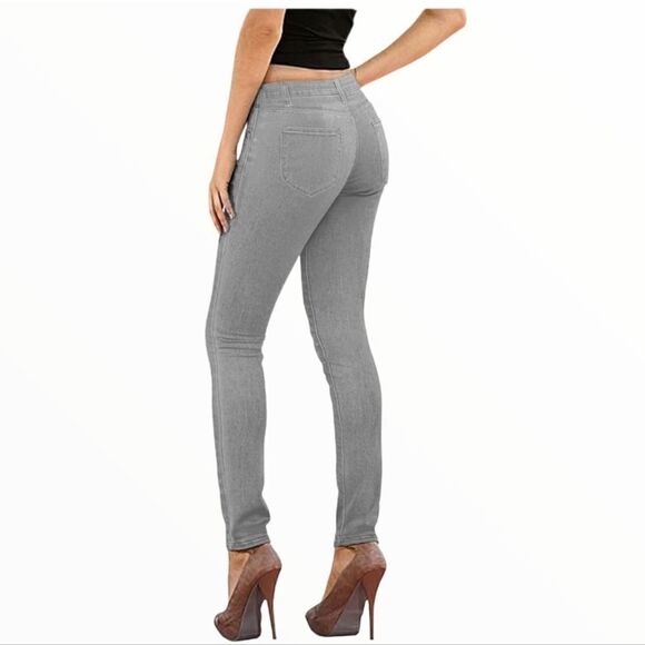 NWT HYBRID & COMPANY GRAY SKINNY JEANS SZ. 3 - Picture 2 of 5